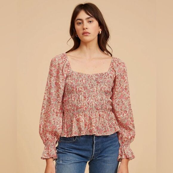 Lucy Paris Alora Floral Top Size Medium NWT - Picture 1 of 6
